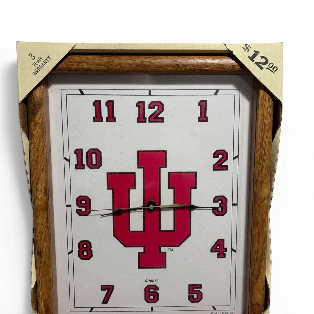Vintage Indiana University IU Wall Clock - New In Box - Made in USA